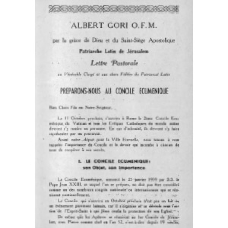 Gori - Lettre Pastorale 1962 Preparons-Nous au Concile Ecumenique [Fr][It][Ar]